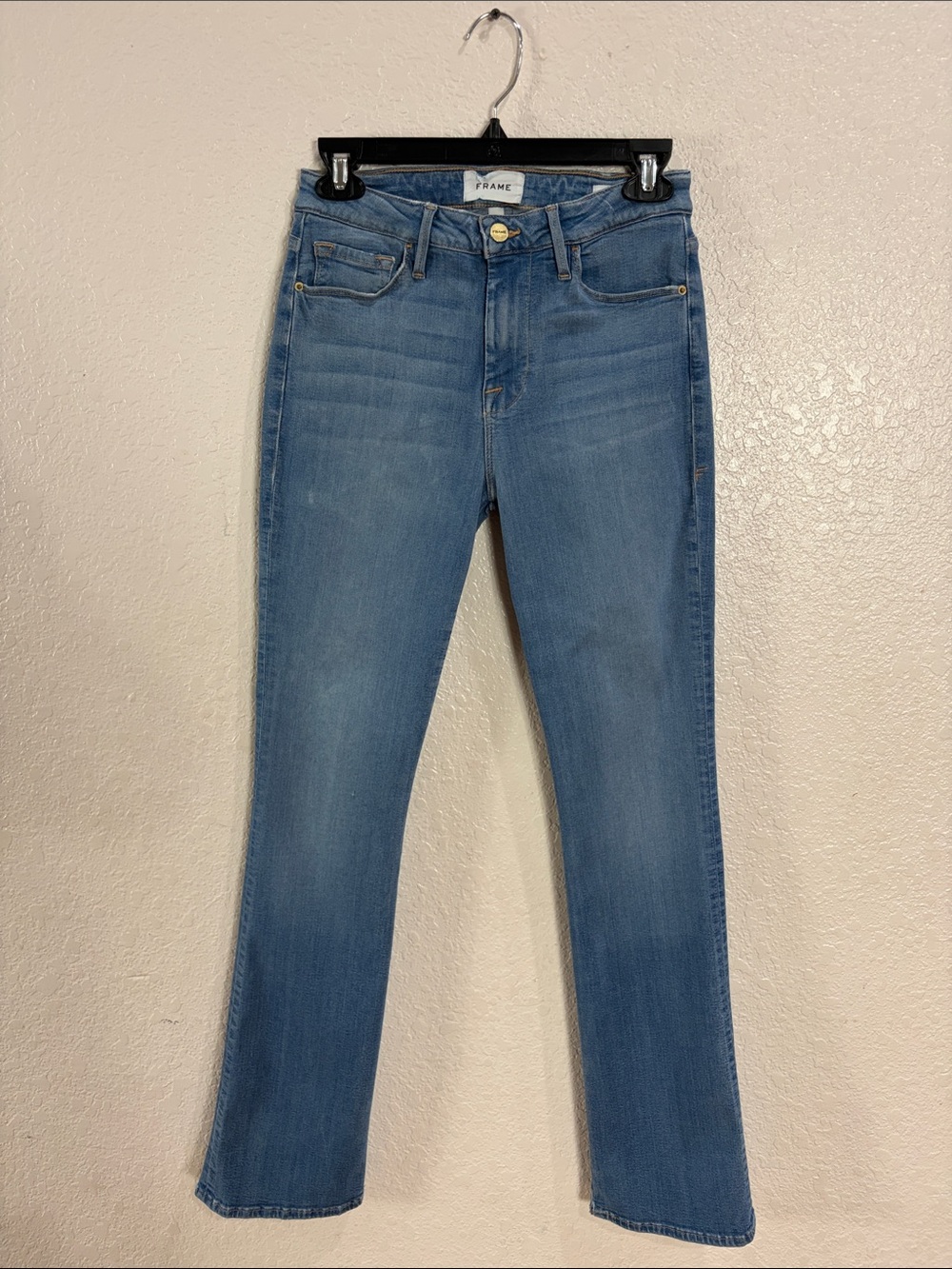 Frame Denim Light Blue Le Mini Boot,Size 27.